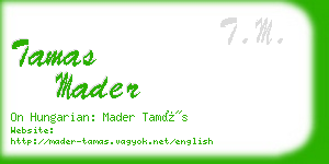 tamas mader business card